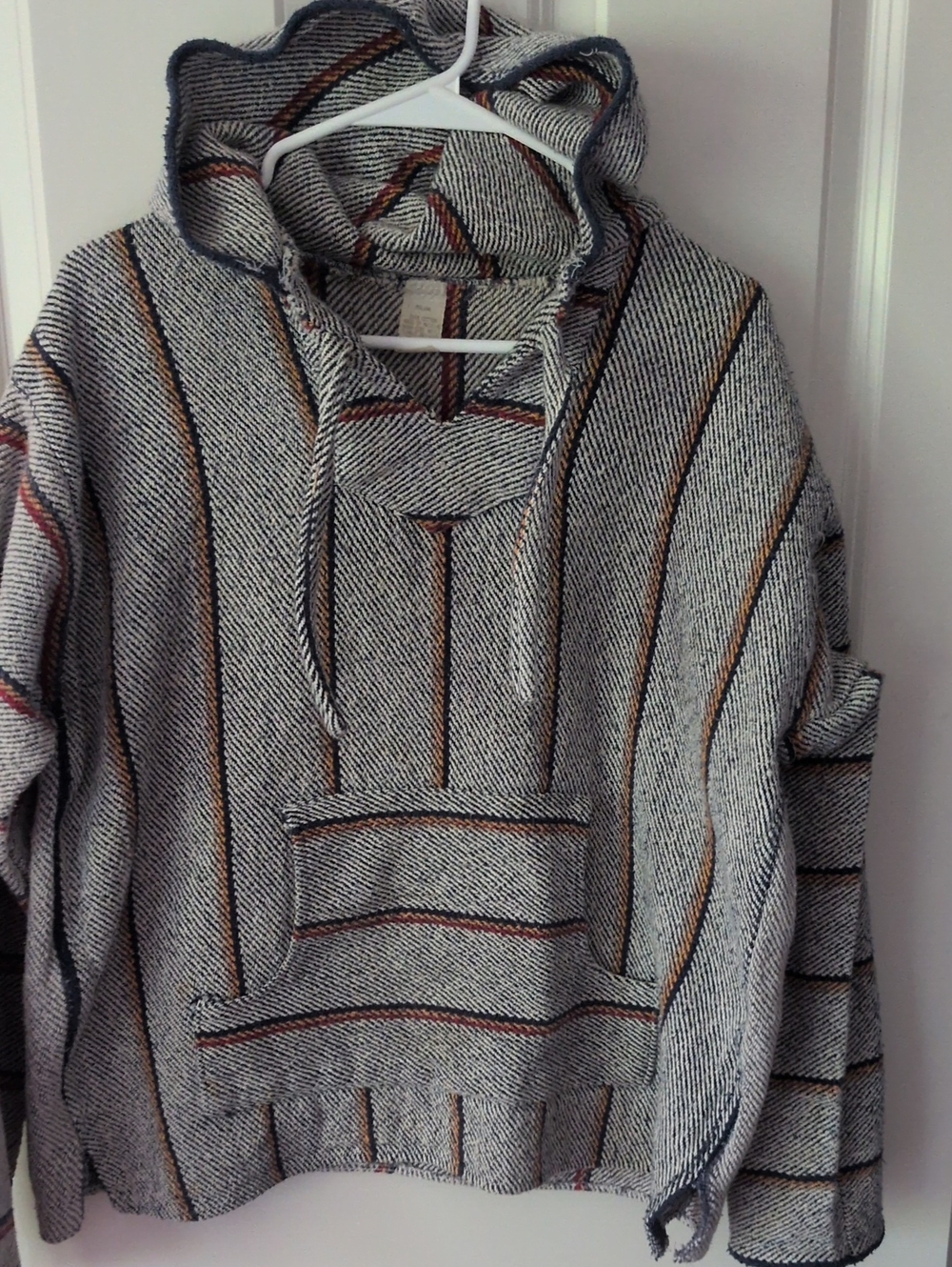 Molina Vintage Striped Gray Hooded Pullover